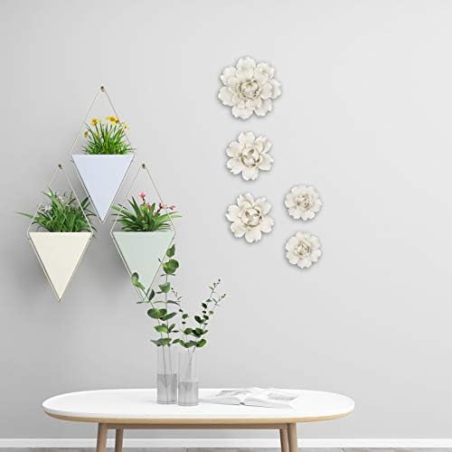 Liucogxi 5 PCS קרמיקה פרח קיר עיצוב בעבודת יד 3D תלייה פרחי חרסינה קיר אמנות קרמיקה אדמונית פסל
