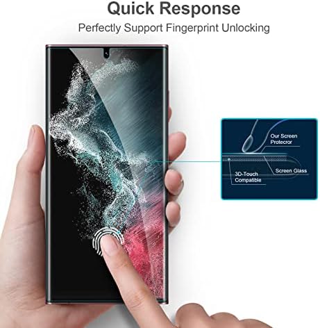 Maitrefix Samsung Galaxy S22 מגן מסך Ultra, 4 חבילות Galaxy S22 סרט TPU גמיש במיוחד, תמיכה בטביעות אצבע,
