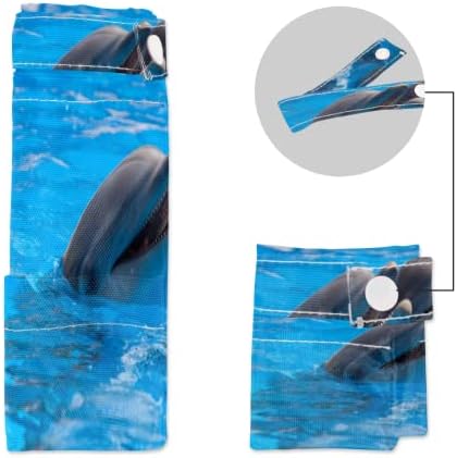 אוקיינוס ​​חמוד דולפין שקית יבש רטוב 2 חבילה עם רוכסן, בוגי ים נושא חיתול שקית חיתול מארגן