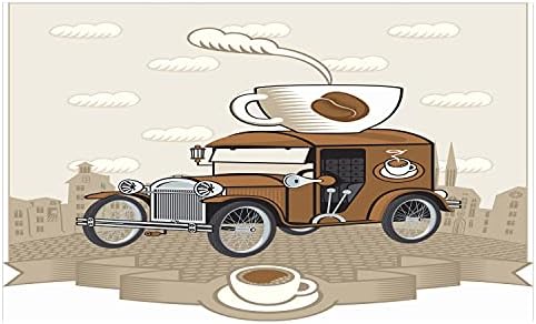 מכוניות אמבסון מחזיק מברשת שיניים קרמיקה, מכונית מיושנת עם כוס קפה על משקה הקפאין העליון משקה