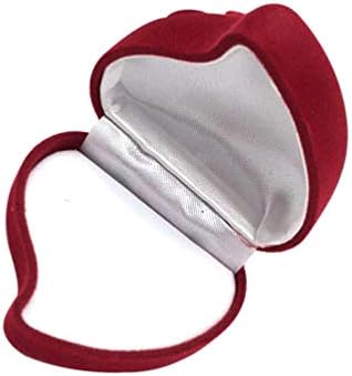 1 מחשב טבעת תיבת לב בצורת עלה פרח עיצוב כפול טבעת אחסון מקרה טבעת מקרה מתנות מחזיק עבור אירוסין