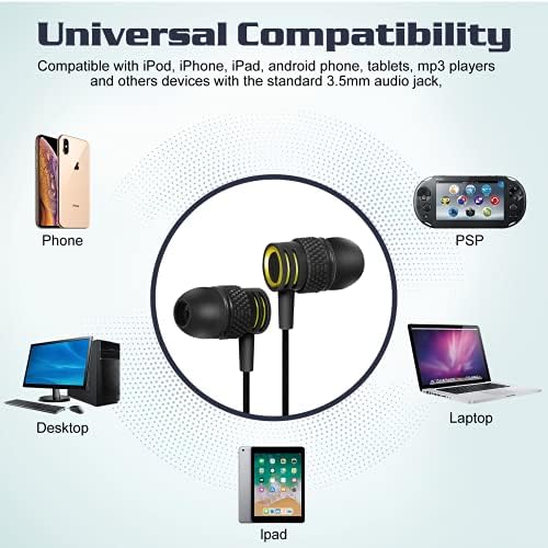 Urbanx R2 קווי אוזניות אוזניות עם מיקרופון למוטולה מוטו G 5G עם חוט נטול סבך, אוזניות מבודדות רעש, בס עמוק, טיפים