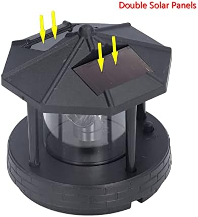 מגדלור סולארי של Totitom, מנורת מסתובבת 360 מעלות, מגדלור סולארי עם משואה מסתובבת, מנורת מגדל עשן