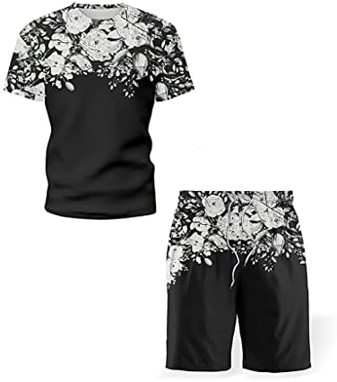 XJJZS קיץ חולצת טריקו חדשה לגברים O מושבה עם שרוולים קצרים בספורט בגדי ספורט אופנה דו-חלקית