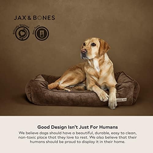 טרקלין מיטת כלבים של JAX & BONES - מיטה רחיצה למכונה לכלבים - צדדים מחזקים כבדים במיוחד - מיטות מחצלת כלבים