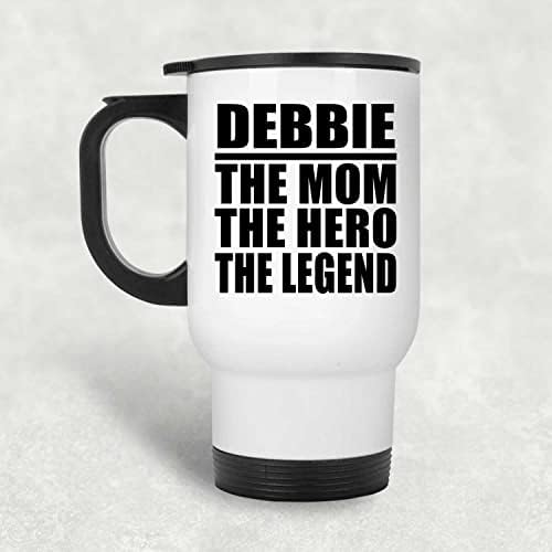 מעצב את דבי האמא הגיבור האגדה, ספל נסיעות לבן 14oz כוס מבודד מפלדת אל חלד, מתנות ליום הולדת יום