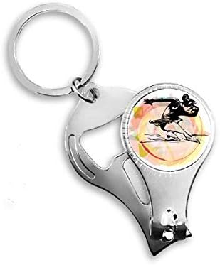 דמות ספורט חורפי החלקה על צבעי מים איור ציפורניים טבעת ניפר טבעת מפתח בקבוקי שרשרת פותחן