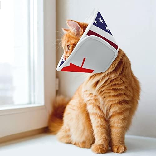 אמריקאי וקנדי דגל כלב קונוס צווארון מתכוונן לחיות מחמד התאוששות צווארון מגן צווארון לכלבים חתולים