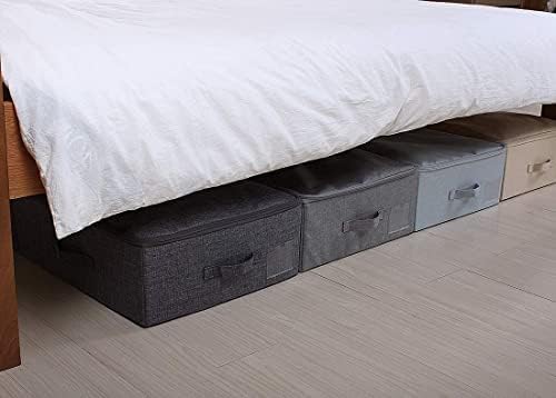 Haoktsb Caja de Almacenamiento de Ropa מתחת למיטה נעלי מיטה מארגן מארגנים עם מכסה, לוח פלסטיק נושם אבק נושם