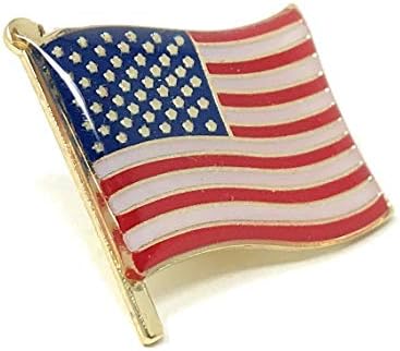 50 בתפזורת מנופף אמריקאי דגל דש סיכות-כל פין 1 גבוה בנפרד ארוז