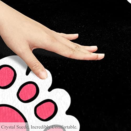 Llnsupply בגודל גדול 4 מטר ילדים עגול ילדים שטיח שטיח שטיח חתול חמוד כפה שחור רקע משתלת כרית שטיח לא