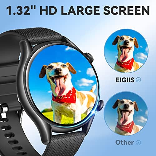 שעון חכם לגברים עם טקסט שיחה 1.32 שעון גשש כושר HD עם דופק דופק לחץ דם מוניטור שינה ספורט Smartwatch