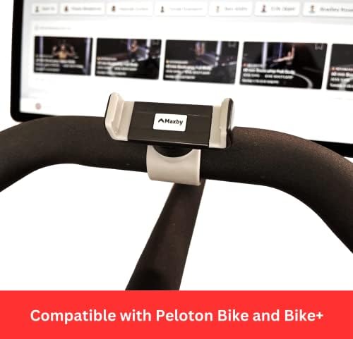 בעל טלפון תואם לאופני Peloton & Bike Plus - התאמה מאובטחת ופעולה קלה ביד אחת - סיבוב 360 מעלות - הר עבור