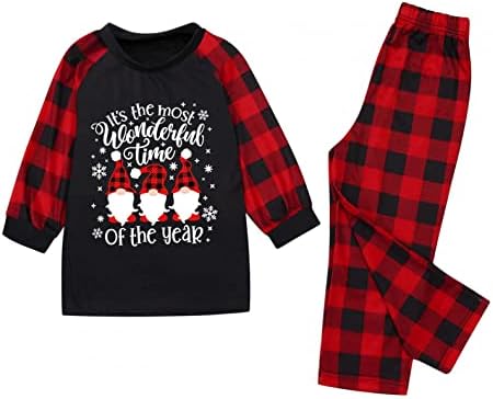 Xbkplo פיג'מה לחג המולד לפיג'מה משפחתית PJS תלבושות בגדי שינה פיג'מה תואמת תלבושת חג המולד