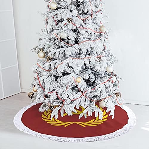 אייקון קומוניזם של ברית המועצות עץ חג המולד מחצלת חצאית עץ עץ עץ עם גדילים לקישוט חג המולד של