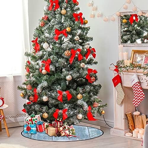 עץ כחול שלג חג המולד עץ חג המולד מחצלת עץ אטום למים עמדת מגש שטיח מחצלת מתחת לאביזר עץ חג המולד לקישוט חג