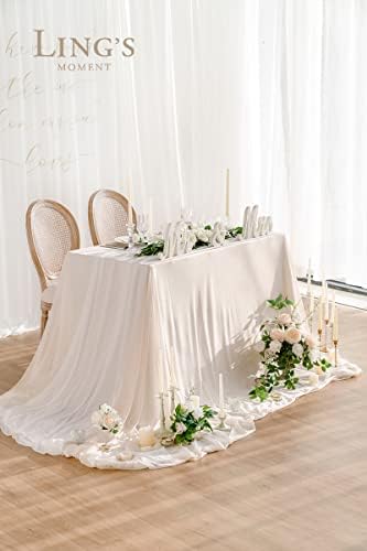 שולחן בד ושולחן שולחן סט לשולחן מלבן 4ft שיפון כמו שולחן שולחן בשושנה מאובקת וכחול נייבי לחתונה ראש