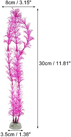 1 יחידות אקווריום פלסטיק צמחים, מלאכותי צמח מים לאקווריום צמחים דקור, סגול, 11.81