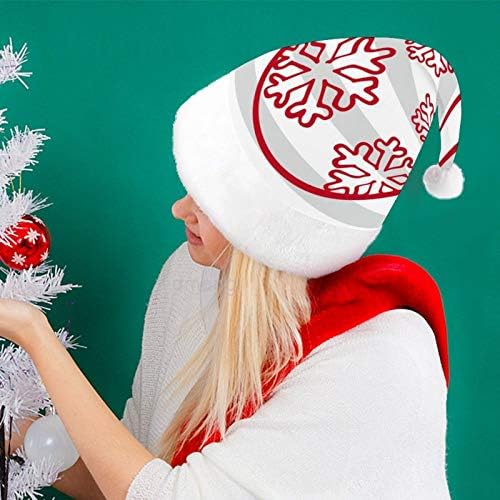 חג המולד סנטה כובע, פתית שלג בפעמונים חג המולד חג כובע למבוגרים, יוניסקס נוחות חג המולד כובעי לשנה חדשה