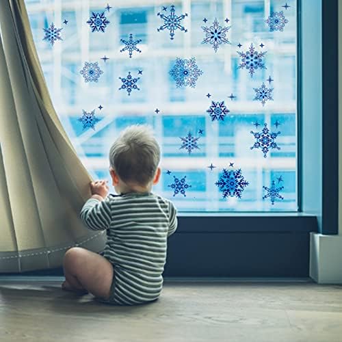 DIY מדבקות חלונות ניידות נושא חג המולד אלקס מדבקות מדבקות חלונות שלג של שלג לבנים בגילאי 4-8