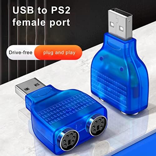 PS2 ל- USB, USB נקבה ל- PS זכר 2 מתאם ממיר מקלדת עכבר, מתאם כבל מחשב כפול PS2 ל- USB כונן חינם