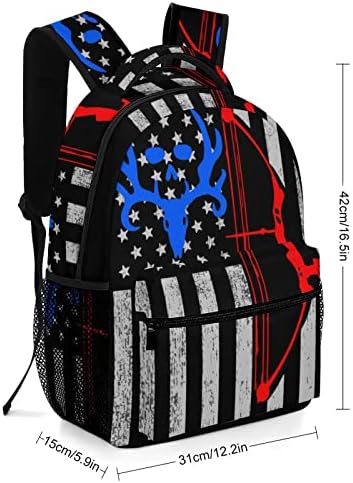 אמריקאי קשת ציד ארהב דגל גדול קיבולת תרמיל מצחיק מודפס גרפי 16 ב עבור בית ספר נסיעות