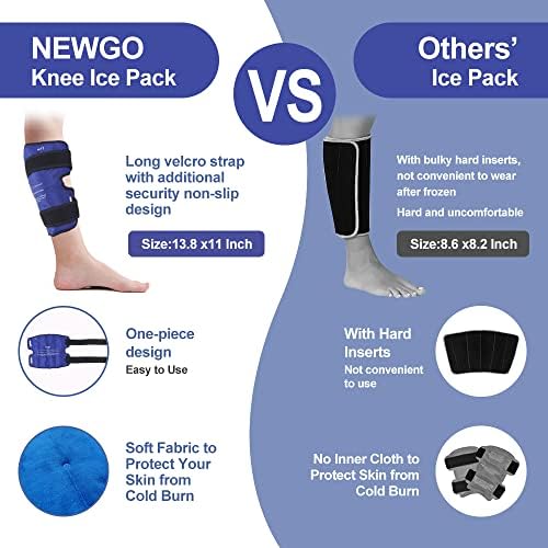 Newgo Shin Splint Pack Pack לפציעות, אריזת קרח עגל לעטוף לסד שוק, זן עגל, לאחר ריצה, שרירים הדוקים,