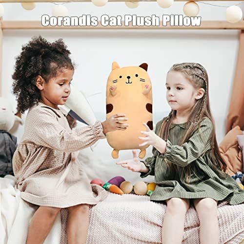 Corandis Cat Plush כרית חתול רך גוף כריות ארוכות כריות חתלתים מצוירים זורקים כרית חיבוק לקישוט