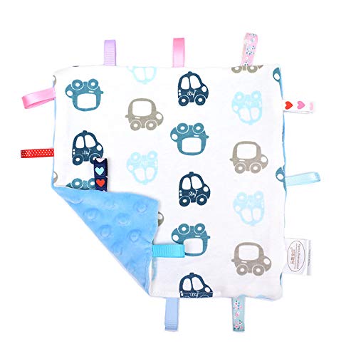G -Tree Blue Baby Moket - שמיכה דקה עם תגיות, תווית תג אבטחה שמיכת שמיכת צעצוע מתנה נהדרת לתינוק ולילדה