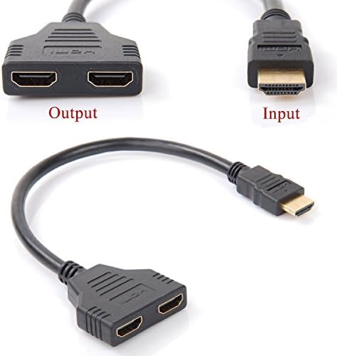 Yboh 1 ב -2 HDMI זכר עד כפול כבלים כבלים מתאם מתאם לממיר כבל