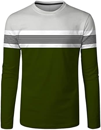 חולצות Xiloccer Mens Mens אופנה ספורט מזדמן ספורט פסים תפור דיגיטלי הדפסה דיגיטלית חולצה צוואר