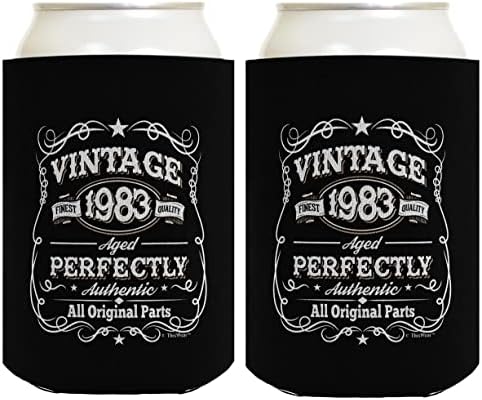 יום הולדת 40 מתנות וינטג '1983 מיושן בצורה מושלמת 2 חבילות יכולות קרירות משקאות מצננות שחור שחור