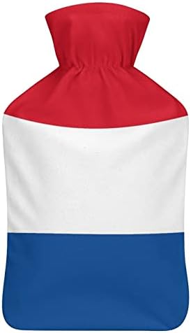 דגל של הולנד בקבוק מים חמים הזרקת גומי עם כיסוי קטיפה חמה לכאבי מחזור מיטה התכווצויות 1 ליטר