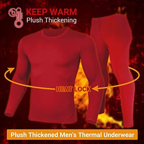 תחתונים תרמיים גברים תחתונים ארוכים במיוחד רכים להגדיר עם צמר מרופד שכבת בסיס חורף סקי חם למעלה & מגבר; תחתון