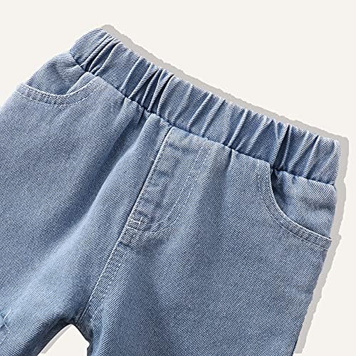 12 18 24 חודשים תלבושות עבור תינוקות פעוט ג 'ינס בנות בגדים לפרוע למעלה קרע ג' ינס צפצף סטים