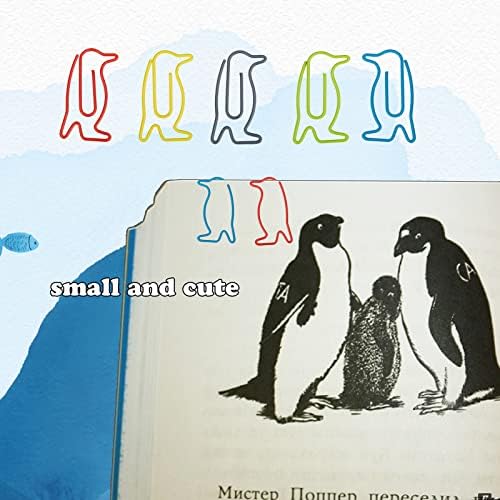 100 יח 'קטעי נייר בצורת פינגווין - קטעי נייר קטנים מחזיקים צבעי גודל מגוונים, סימניות ציוד משרדי