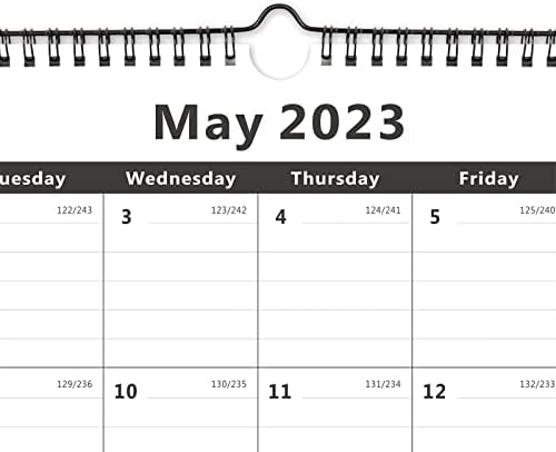 Nekmit 2023 לוח שנה קיר חודשי שנתי, לוח שנה חוט לתוכנית משרד ללימודים ביתי, בלוקים שלוט, 15 x 12, שחור