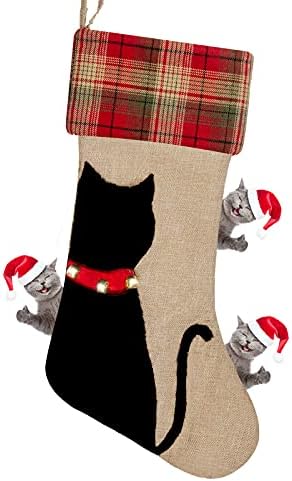אליורים חתול חג המולד גרב, חיות מחמד חג המולד גרב, חג המולד חתול מתנה עבור חתול מאהב, חג המולד
