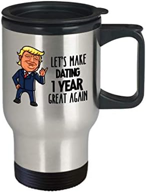 יום שנה לדייטים לשנה טראמפ ספל נסיעות לחבר חבר טפוני קפה תגובה כוס תה לגברים נשים אותו