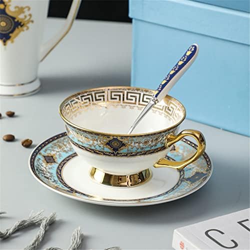 כוס קפה בסגנון אירופאי Zhuhw וספל קופסת מתנה לשלושה חלקים סט תה אחר הצהריים הבריטי עם מזכרת