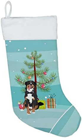 אוצרות קרוליין WDK2968CS כלב הרים ברנזה מס '1 גרב חג המולד לחג המולד, אח תלויה גרביים עונת חג המולד