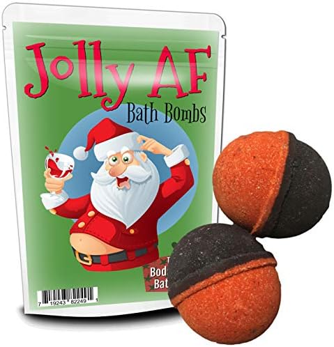 Jolly AF פצצות אמבטיה - עיצוב סנטה שיכור מצחיק - פצצות אמבטיה חידושות לגברים ונשים - ענק דובדבן שחור אמבטיה ענק,