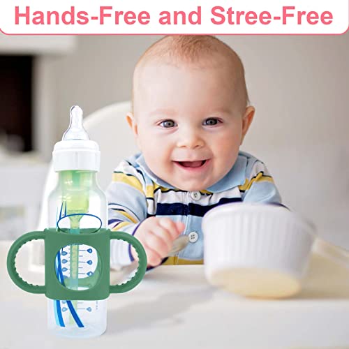 4 יחידות בקבוק ידיות עבור ד ר חום צר תינוק בקבוקים, תינוק בקבוק מחזיק עם אחיזה קלה ידיות משלוח רך