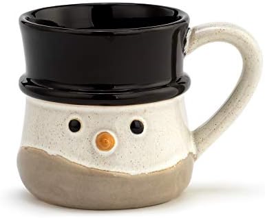 איש שלג לבן דמדקו אפור עם כובע שחור 16 גרם ספל קפה קפה
