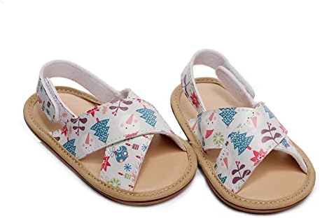 תינוקות בני בנות בוהן פתוח קריקטורה מודפס נעליים ראשון הליכונים נעלי קיץ פעוט שטוח סנדלי תינוק חם נעלי