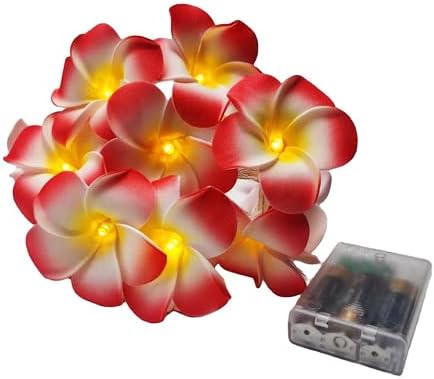 פנטז 20 אורות מיתרי פלומריה ורודה של LED, קצף מלאכותי אורות פרחים סוללה אורות פיות המופעלים על חדר שינה