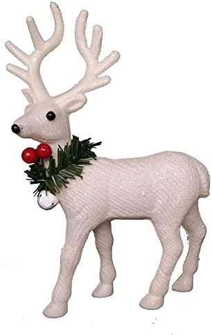 צבי רסן חג המולד צבע לבן גדול לעץ חג המולד קישוט תלוי 9 אינץ '