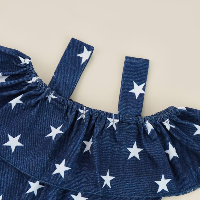 מכנסיים קצרים לתינוקות של Winzik פעוט מוגדר בגדים 4 ביולי יום עצמאות יום כוכב פס פס גופיות ג'ינס מכנסיים