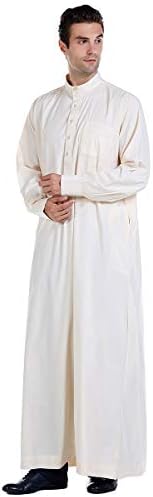 בגדים מוסלמים של גברים עמידים קפטן חלוק דובאי שמלה ארוכה בגדים אתניים, חלוק רך של 1 pc