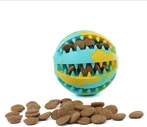 כדור צעצוע של כלבים, 2in1, עקיצה לא רעילה, מתאימה לכל סוגי כלבי חיות המחמד, מזינים, ניקוי שיניים, חיות מחמד